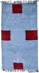 Nepal Teppich 140 x 70 cm - hellblau