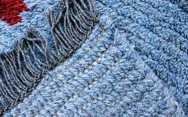 Nepal Teppich 140 x 70 cm - hellblau