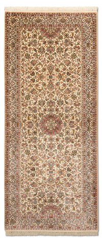 Tappeto corsia Tappeto di seta - Seta del Kashmir - 192 x 79 cm - beige