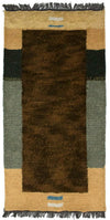 Tapis Népalais 70x140cm - Tapis en laine - Rectangle / Marron / 70 x 140 cm Rectangle