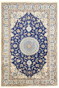 Tapis persan - Nain - 305 x 196 cm - bleu