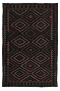 Tapis Kelim - Splash - 240 x 166 cm - noir