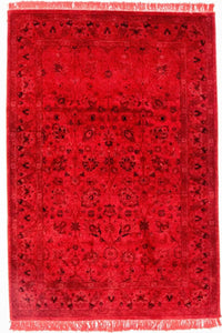 Tapis vintage - 180 x 124 cm - rouge