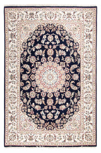 Tappeto orientale - Nain - Indus - 196 x 134 cm - blu scuro