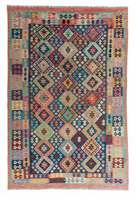 Tapis Kelim - Splash - 295 x 203 cm - multicolore