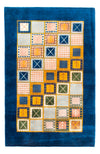 Tapis Loribaft Tapis 110x161cm - Tapis en laine - Rectangle / Bleu / 110 x 161 cm Rectangle