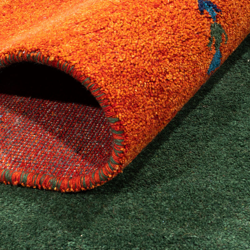 Gabbeh Teppich - Indus - 390 x 289 cm - grün