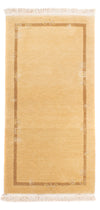 Nepal Teppich 72x141cm - Wollteppich - beige - Rechteckig / Beige / 72 x 141 cm Rechteckig