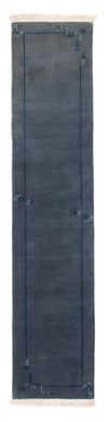 Nepal Teppich 73x329cm - Wollteppich - Läufer / Blau / 73 x 329 cm Läufer