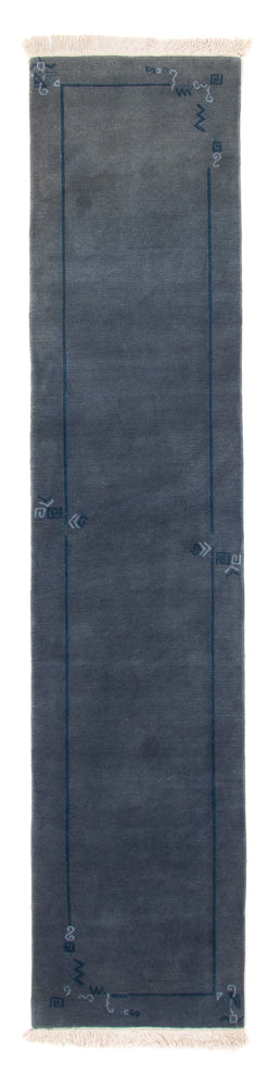 Läufer Nepal - 329 x 73 cm - blau