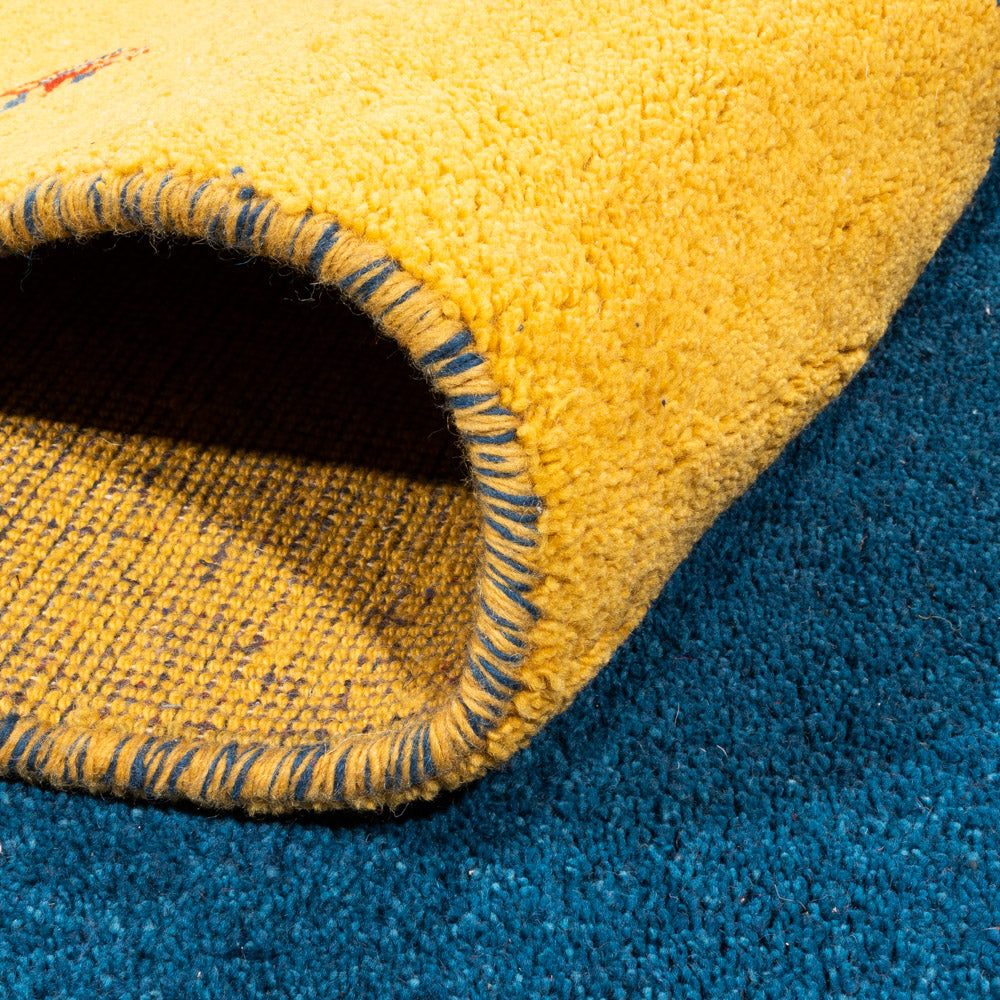 Gabbeh Teppich - Indus - 346 x 254 cm - blau