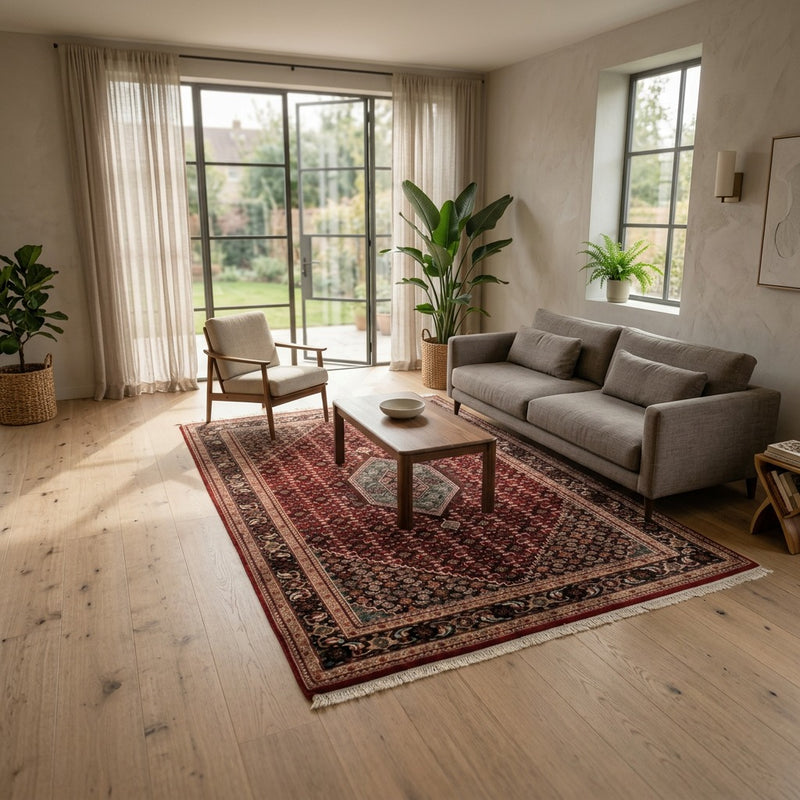 Indo Bidjar Teppich 198x298cm - Orientteppich - rot