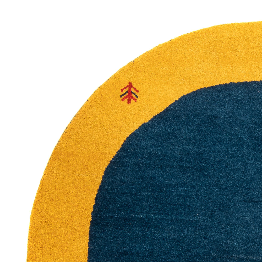 Gabbeh Teppich - Indus rund  - 195 x 195 cm - blau