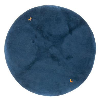 Tapis Gabbeh - Indus ronde  - 190 x 190 cm - bleu