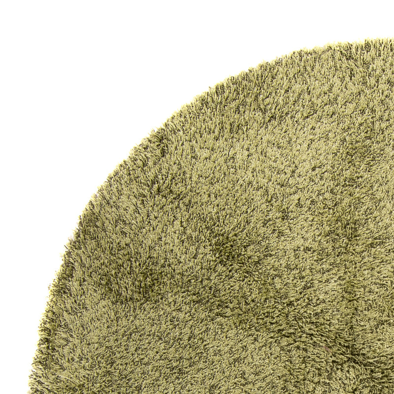 Hochflor Teppich rund  - 200 x 200 cm - olivgrün