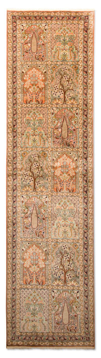 Tapis de couloir Tapis en soie - Soie du Cachemire - 305 x 80 cm - multicolore