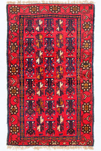 Tapis Belutsch - 130 x 74 cm - rouge