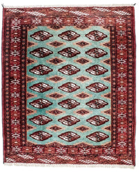 Tapis Turkaman - 124 x 100 cm - turquoise