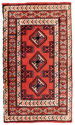 Turkaman Teppich 100 x 50 cm - rot