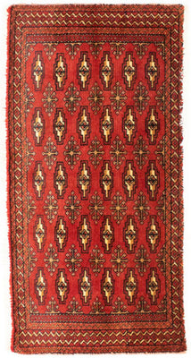 Turkaman Teppich 100 x 50 cm - rot