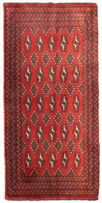 Turkaman Teppich 100 x 50 cm - rot
