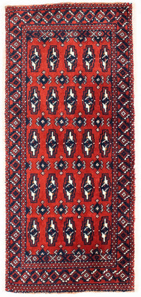 Tapis de couloir Tapis Turkaman - 100 x 50 cm - rouge