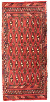 Tapis de couloir Tapis Turkaman - 100 x 50 cm - rouge