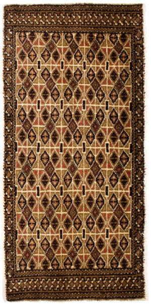 Turkaman Teppich 100 x 50 cm - mehrfarbig