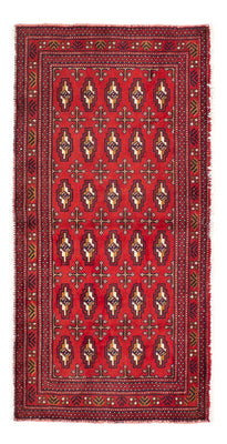 Turkaman Teppich 100 x 50 cm - dunkelrot
