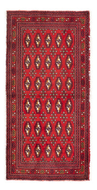 Turkaman Teppich 100 x 50 cm - dunkelrot