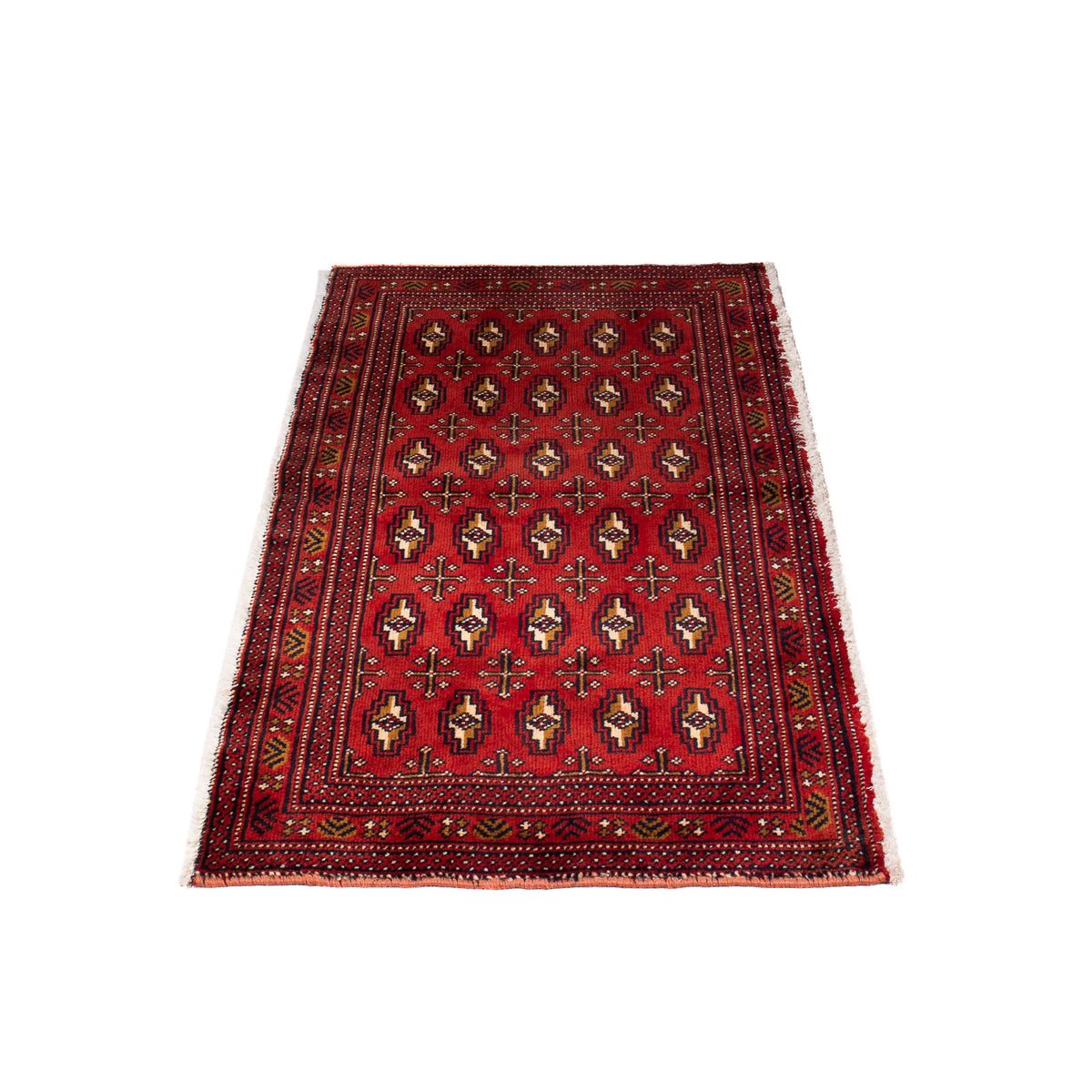 Turkaman Teppich 100 x 50 cm - dunkelrot