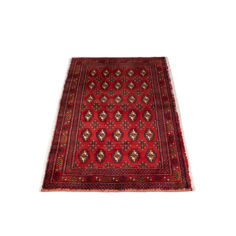 Turkaman Teppich 100 x 50 cm - dunkelrot