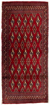 Tapis Turkaman 60x130cm - Tapis persan - rouge - Rectangle / Rouge / 60 x 130 cm Rectangle