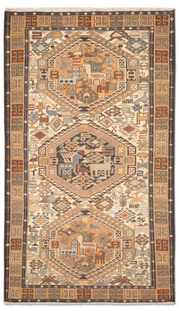 Tapis de couloir Tapis Kelim - Oriental - 210 x 115 cm - beige