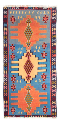 Tapis de couloir Tapis Kelim - Vieux - 280 x 140 cm - multicolore