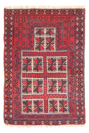 Belutsch Teppich - Gebetsteppich - 127 x 80 cm - rot
