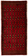 Tappeto Turkaman 60x130cm - Tappeto persiano - rosso - Rettangolo / Rosso / 60 x 130 cm Rettangolo