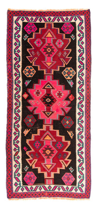 Tapis de couloir Tapis Kelim - Vieux - 320 x 145 cm - multicolore