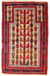 Tapis Belutsch - 126 x 79 cm - rouge
