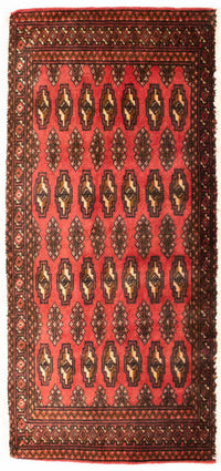 Tapis de couloir Tapis Turkaman - 100 x 50 cm - rouge