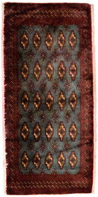 Turkaman Teppich 130 x 60 cm - blau