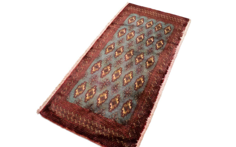 Turkaman Teppich 130 x 60 cm - blau