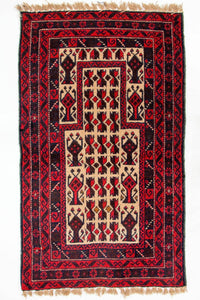 Tapis Belutsch - 125 x 74 cm - rouge