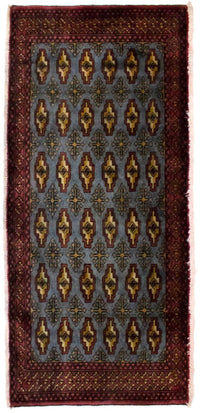 Tapis Turkaman - 130 x 60 cm - bleu