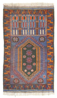 Tapis Belutsch - 134 x 81 cm - bleu