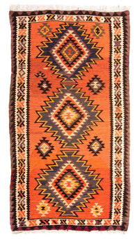 Tapis Kelim - Vieux - 260 x 130 cm - multicolore