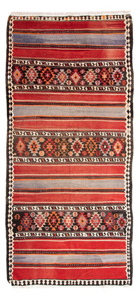 Tapis de couloir Tapis Kelim - Vieux - 310 x 140 cm - multicolore