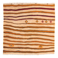 Tapis Kelim - Vieux carré  - 150 x 147 cm - multicolore