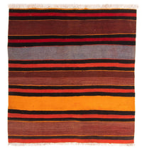 Tapis Kelim - Vieux carré  - 150 x 135 cm - multicolore