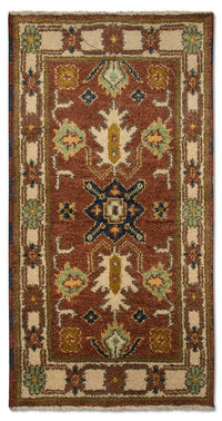 Tapis oriental - 123 x 64 cm - rouille